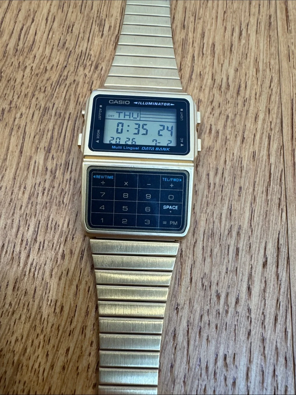 Men's Casio Gold Digital Calculator Watch DBC 610 Gold Data Bank